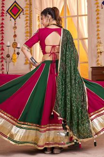 Picture of  Fascinating Viscose Cotton Designer Navratri Lehenga Choli for Garba Dance and Festival Celebrations