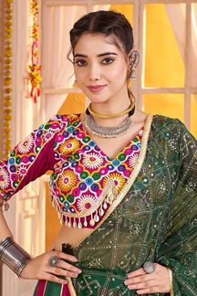 Picture of  Fascinating Viscose Cotton Designer Navratri Lehenga Choli for Garba Dance and Festival Celebrations