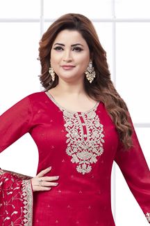 Picture of  Ethnic Red Designer Palazzo Suit for Wedding, Reception, and Sangeet