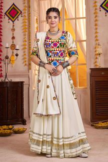 Picture of  Appealing Viscose Cotton Designer Navratri Lehenga Choli for Garba Dance and Festival Celebrations