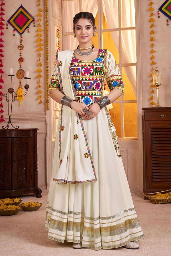 Picture of  Appealing Viscose Cotton Designer Navratri Lehenga Choli for Garba Dance and Festival Celebrations