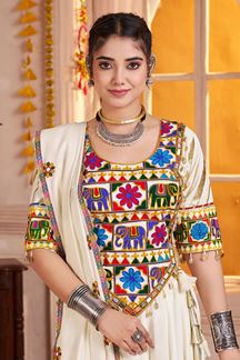 Picture of  Appealing Viscose Cotton Designer Navratri Lehenga Choli for Garba Dance and Festival Celebrations
