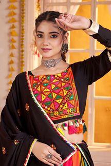 Picture of  Breathtaking Viscose Cotton Designer Navratri Lehenga Choli for Garba Dance and Festival Celebrations