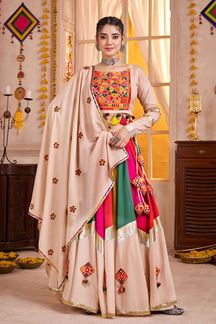 Picture of  Fascinating Viscose Cotton Designer Navratri Lehenga Choli for Garba Dance and Festival Celebrations