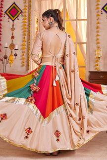 Picture of  Fascinating Viscose Cotton Designer Navratri Lehenga Choli for Garba Dance and Festival Celebrations