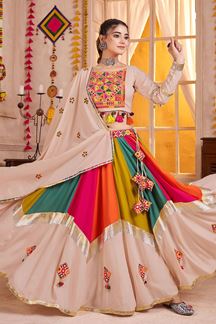 Picture of  Fascinating Viscose Cotton Designer Navratri Lehenga Choli for Garba Dance and Festival Celebrations