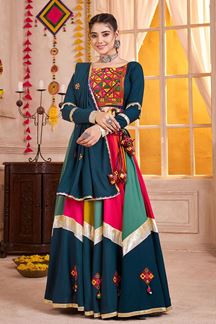 Picture of  Ethnic Viscose Cotton Designer Navratri Lehenga Choli for Garba Dance and Festival Celebrations