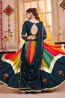 Picture of  Ethnic Viscose Cotton Designer Navratri Lehenga Choli for Garba Dance and Festival Celebrations