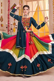 Picture of  Ethnic Viscose Cotton Designer Navratri Lehenga Choli for Garba Dance and Festival Celebrations