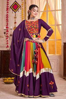 Picture of  Captivating Viscose Cotton Designer Navratri Lehenga Choli for Garba Dance and Festival Celebrations