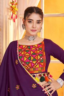 Picture of  Captivating Viscose Cotton Designer Navratri Lehenga Choli for Garba Dance and Festival Celebrations