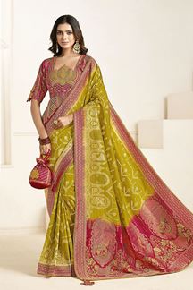 Picture of  Amazing Silk Designer Saree for Wedding, Reception, and Mehendi