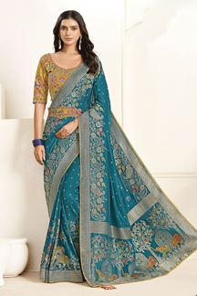 Picture of  Classy Silk Designer Saree for Wedding, Reception, and Sangeet