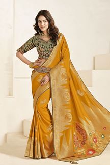 Picture of  Surreal Silk Designer Saree for Wedding, Reception, and Haldi
