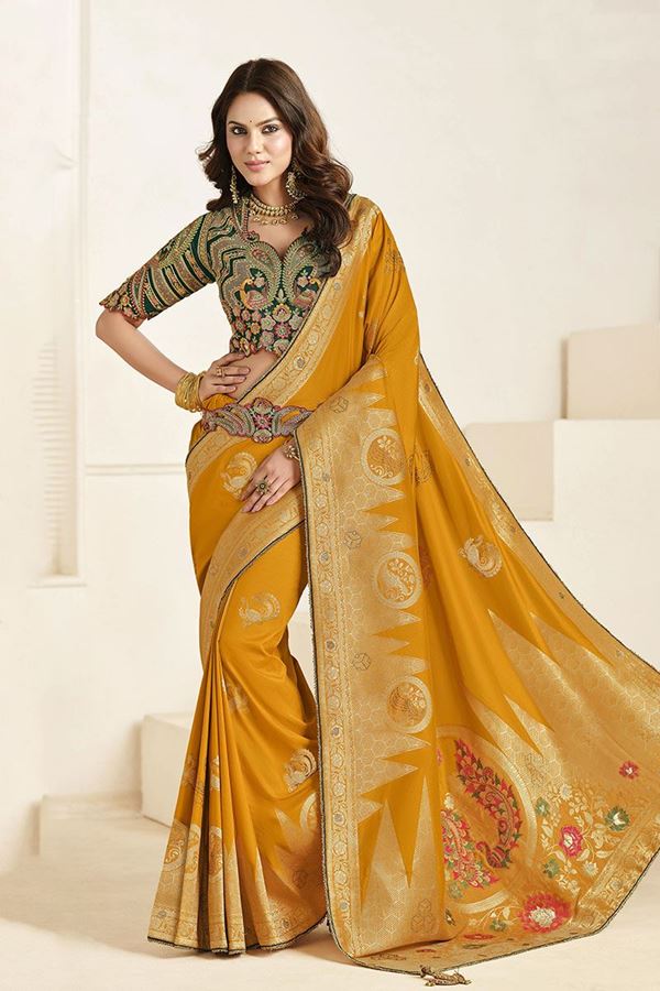 Picture of  Surreal Silk Designer Saree for Wedding, Reception, and Haldi
