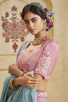 Picture of Trendy Poly Chiffon Designer Bridal Lehenga Choli for Engagement and Reception