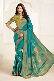 Picture of  Enticing Silk Designer Saree for Wedding, Reception, and Sangeet