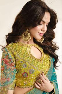 Picture of  Enticing Silk Designer Saree for Wedding, Reception, and Sangeet