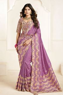 Picture of  Irresistible Silk Designer Saree for Wedding, Reception, and Sangeet