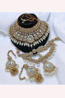 Picture of  Surreal White Designer Bridal Necklace Set for Wedding and Reception