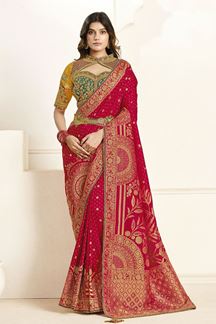 Picture of  Exuberant Silk Designer Saree for Wedding, Reception, and Sangeet