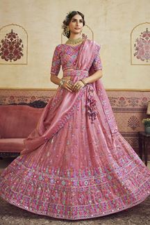 Picture of  Marvelous Organza Designer Bridal Lehenga Choli for Engagement and Reception