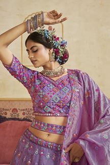 Picture of Charming Organza Designer Bridal Lehenga Choli for Engagement and Reception