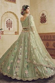 Picture of  Irresistible Net Designer Bridal Lehenga Choli for Mehendi, Engagement, and Reception