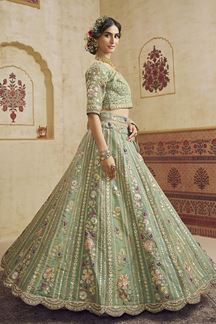Picture of  Irresistible Net Designer Bridal Lehenga Choli for Mehendi, Engagement, and Reception