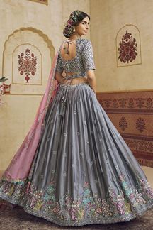 Picture of Enticing Silk Designer Bridal Lehenga Choli for Engagement and Reception