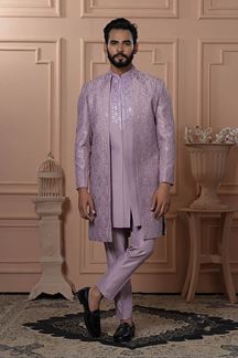 Picture of  Captivating Blush Pink Designer Men’s Indo-Western for Engagement, Reception, and Wedding