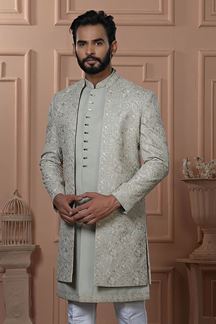 Picture of  Artistic Pista Designer Men’s Indo-Western for Engagement, Reception, and Wedding