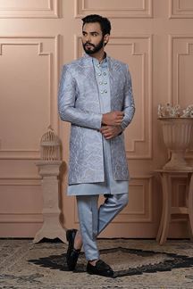 Picture of  Classy Grey Designer Men’s Indo-Western for Engagement, Reception, and Wedding