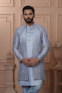 Picture of  Classy Grey Designer Men’s Indo-Western for Engagement, Reception, and Wedding