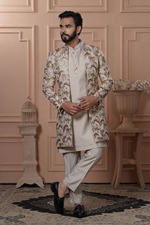 Picture of  Delightful Beige Designer Men’s Indo-Western for Engagement and Reception