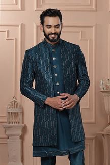 Picture of  Appealing Rama Designer Men’s Indo-Western for Engagement, Wedding, and Reception