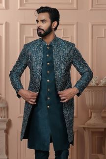 Picture of  Artistic Green Designer Men’s Indo-Western for Engagement, Wedding, and Reception