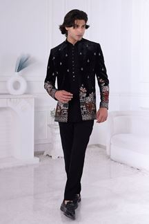 Picture of  Marvelous Black Designer Men’s Indo-Western for Engagement and Reception