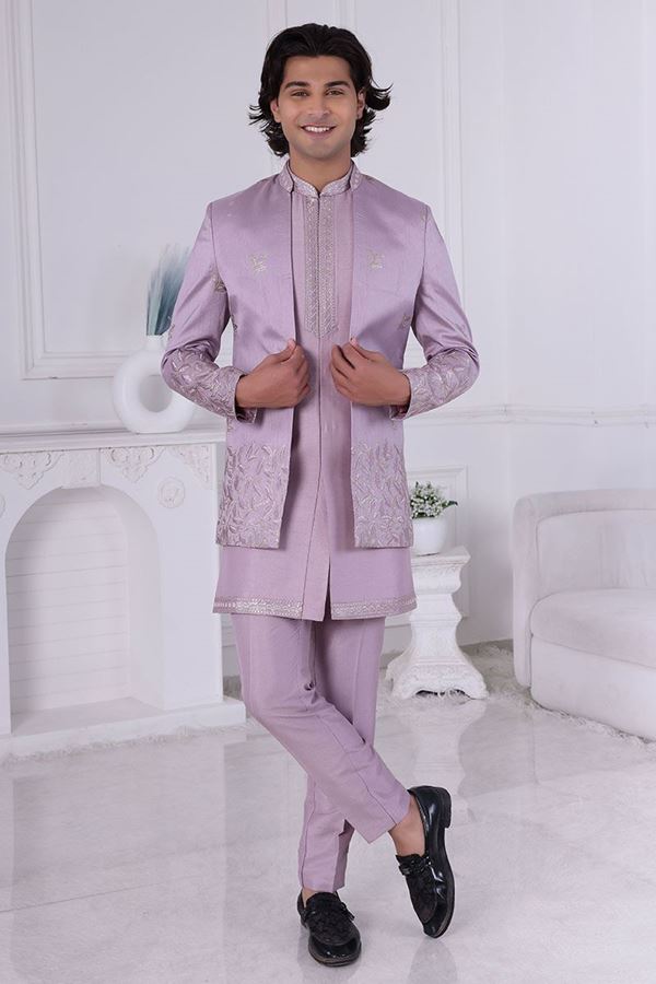 Picture of  Dashing Pink Designer Men’s Indo-Western for Engagement and Reception