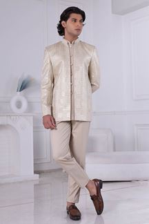 Picture of  Awesome Cream Designer Men’s Indo-Western for Engagement and Reception
