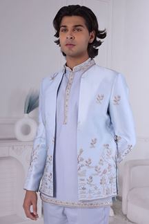 Picture of  Stylish Sky Designer Men’s Indo-Western for Engagement and Reception