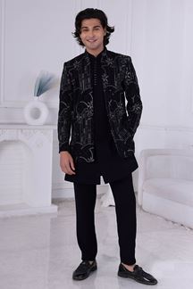 Picture of  Exuberant Navy Blue Designer Men’s Indo-Western for Engagement and Reception