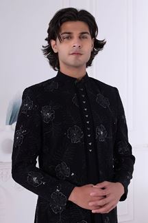 Picture of  Charismatic Black Designer Men’s Indo-Western for Engagement and Reception
