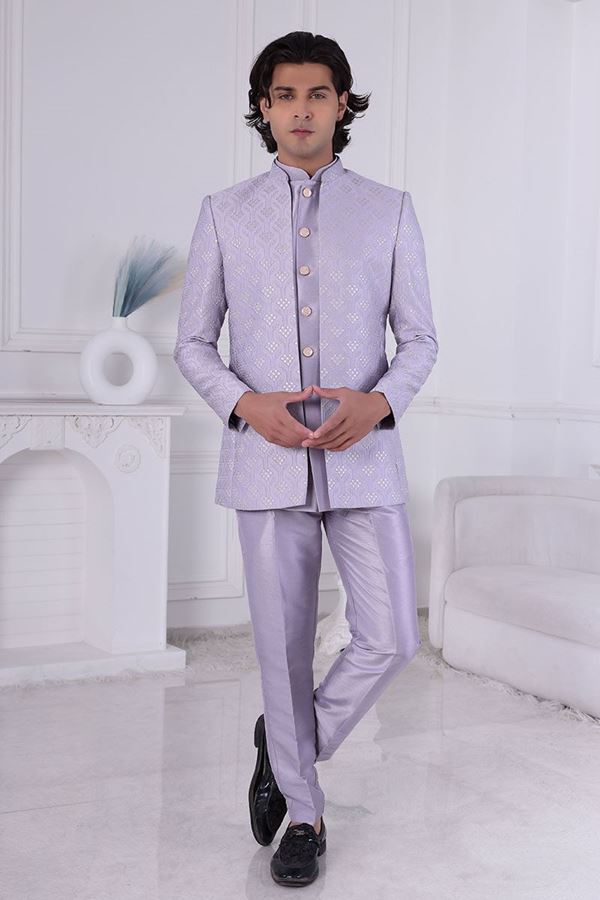 Picture of  Majestic Purple Designer Men’s Indo-Western for Engagement and Reception