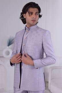 Picture of  Majestic Purple Designer Men’s Indo-Western for Engagement and Reception