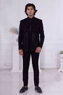 Picture of  Artistic Dark Wine Designer Men’s Indo-Western for Engagement and Reception