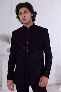 Picture of  Artistic Dark Wine Designer Men’s Indo-Western for Engagement and Reception