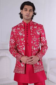 Picture of  Splendid Hot Pink Designer Men’s Indo-Western for Engagement, Wedding, and Reception