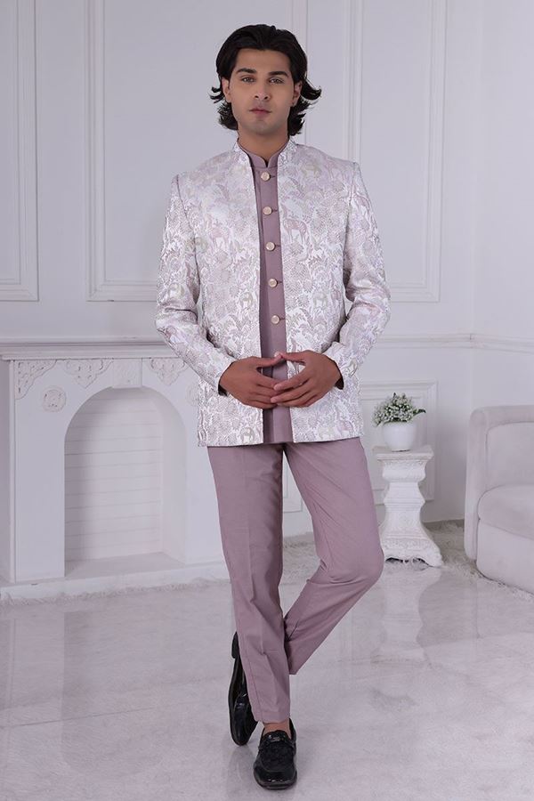 Picture of  Enticing Light Pink Designer Men’s Indo-Western for Engagement and Reception
