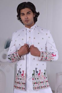 Picture of  Amazing White Designer Men’s Indo-Western for Engagement and Reception